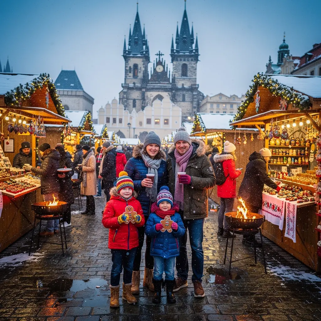 Zimní panorama zasněžených hor a lyžařských svahů.